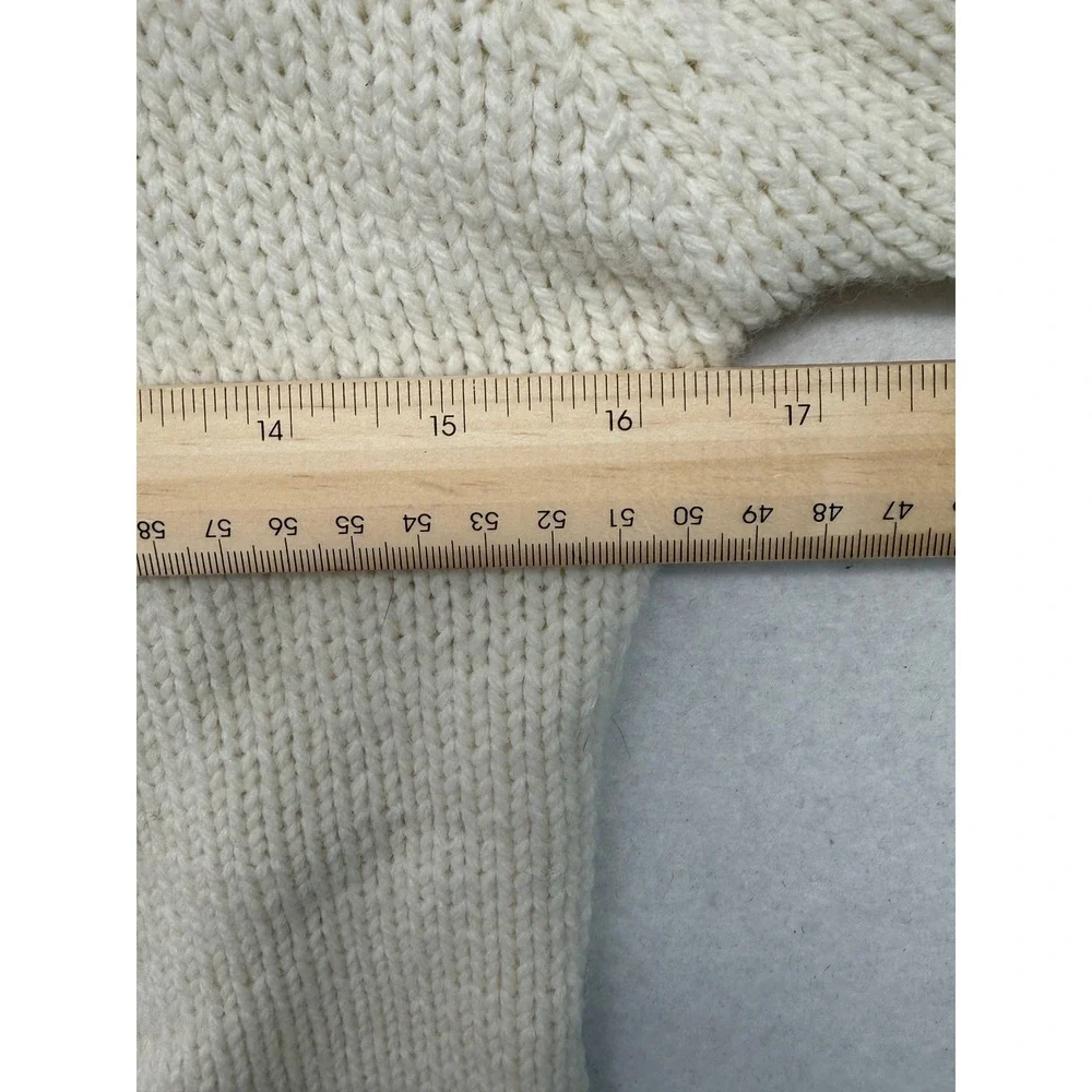 BCBGMAXAZRIA Cream Wool Blend Button Front Cardigan Sweater L